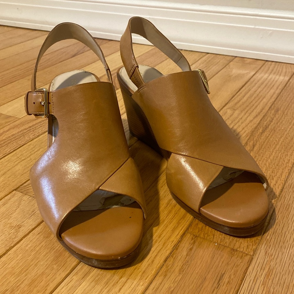 Cole Haan Leather Wedge Sandals